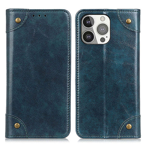 Custodia Portafoglio In Pelle Cover con Supporto T08 per Apple iPhone 13 Pro Blu