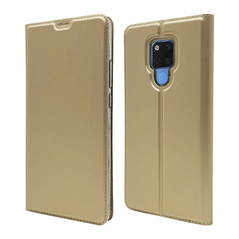 Custodia Portafoglio In Pelle Cover con Supporto T08 per Huawei Mate 20 X 5G Oro