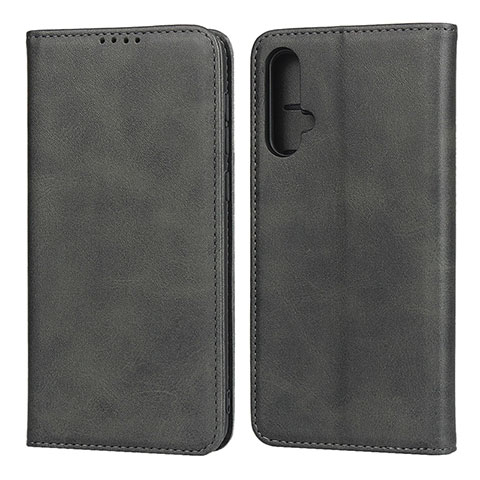 Custodia Portafoglio In Pelle Cover con Supporto T08 per Huawei Nova 5 Nero