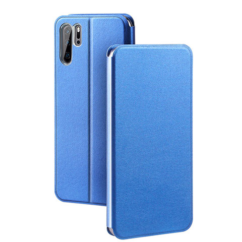 Custodia Portafoglio In Pelle Cover con Supporto T08 per Huawei P30 Pro New Edition Blu