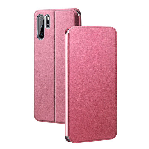 Custodia Portafoglio In Pelle Cover con Supporto T08 per Huawei P30 Pro New Edition Rosa