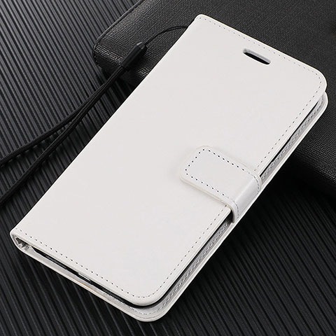 Custodia Portafoglio In Pelle Cover con Supporto T08 per Oppo Find X2 Bianco