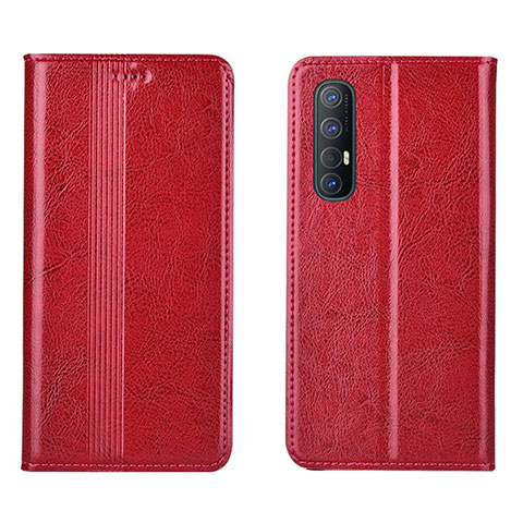 Custodia Portafoglio In Pelle Cover con Supporto T08 per Oppo Find X2 Neo Rosso