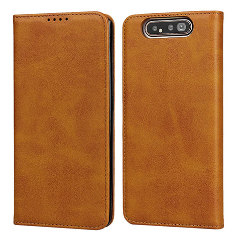 Custodia Portafoglio In Pelle Cover con Supporto T08 per Samsung Galaxy A90 4G Arancione