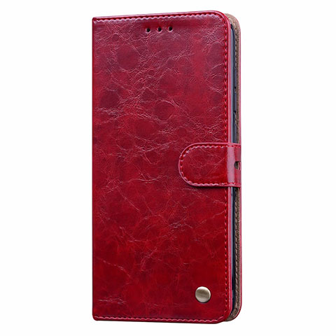 Custodia Portafoglio In Pelle Cover con Supporto T08 per Xiaomi Redmi Note 9 Rosso