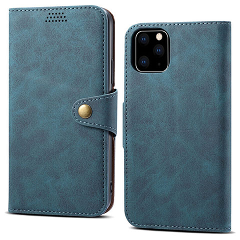 Custodia Portafoglio In Pelle Cover con Supporto T09 per Apple iPhone 11 Pro Blu