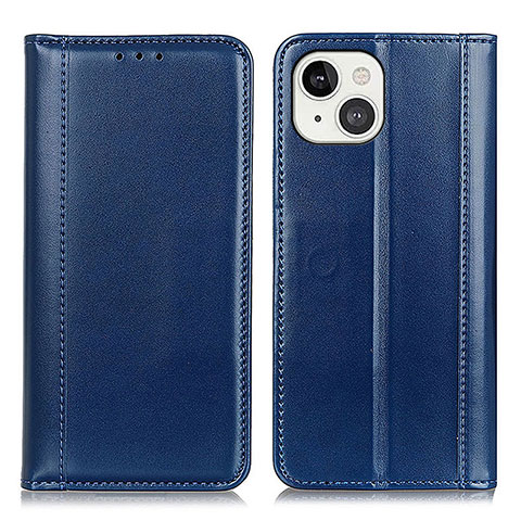 Custodia Portafoglio In Pelle Cover con Supporto T09 per Apple iPhone 14 Plus Blu