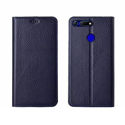 Custodia Portafoglio In Pelle Cover con Supporto T09 per Huawei Honor V20 Blu