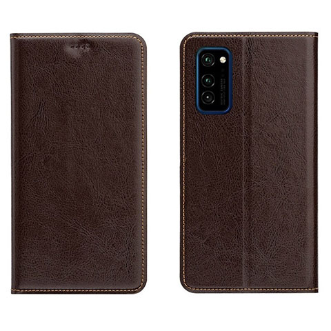 Custodia Portafoglio In Pelle Cover con Supporto T09 per Huawei Honor V30 5G Marrone