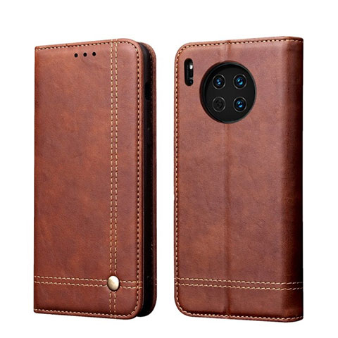 Custodia Portafoglio In Pelle Cover con Supporto T09 per Huawei Mate 30 Pro Marrone