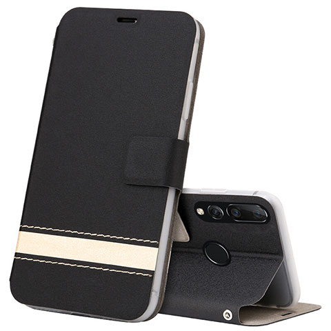 Custodia Portafoglio In Pelle Cover con Supporto T09 per Huawei P Smart+ Plus (2019) Nero