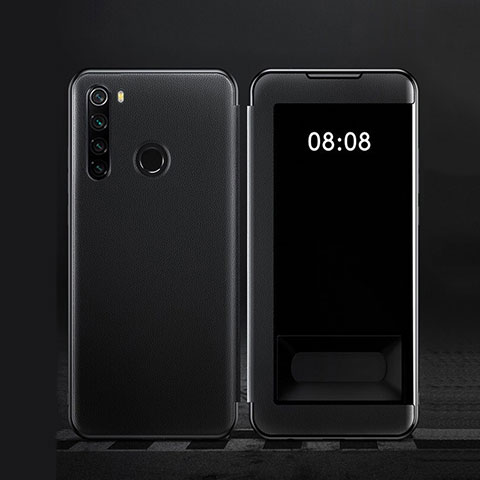 Custodia Portafoglio In Pelle Cover con Supporto T09 per Xiaomi Redmi Note 8 (2021) Nero