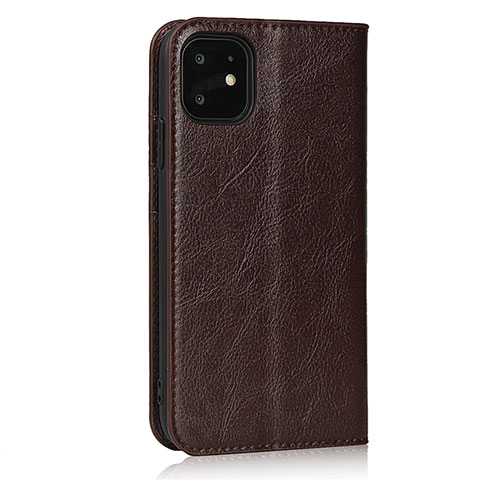 Custodia Portafoglio In Pelle Cover con Supporto T10 per Apple iPhone 11 Marrone