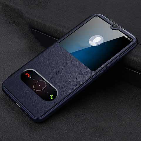 Custodia Portafoglio In Pelle Cover con Supporto T10 per Huawei Honor 20E Blu