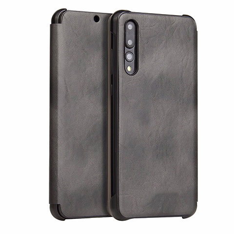 Custodia Portafoglio In Pelle Cover con Supporto T10 per Huawei P20 Pro Nero