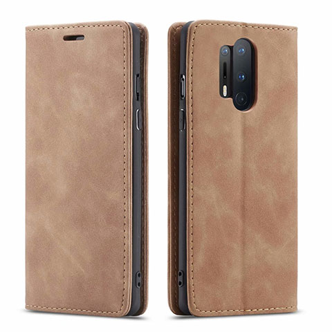 Custodia Portafoglio In Pelle Cover con Supporto T10 per OnePlus 8 Pro Arancione