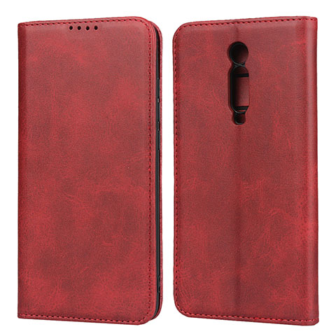 Custodia Portafoglio In Pelle Cover con Supporto T10 per Xiaomi Mi 9T Pro Rosso