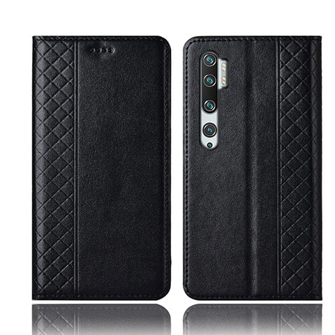 Custodia Portafoglio In Pelle Cover con Supporto T10 per Xiaomi Mi Note 10 Nero