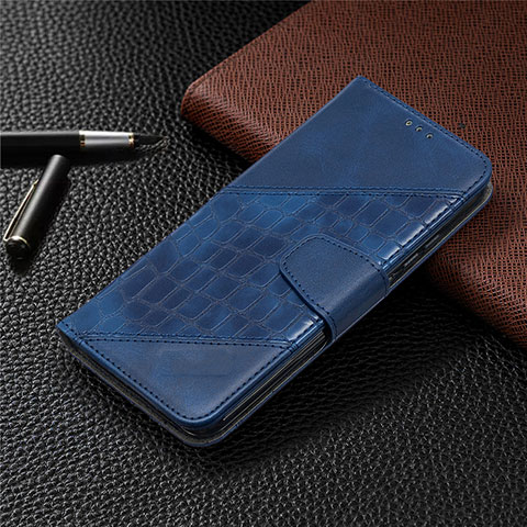 Custodia Portafoglio In Pelle Cover con Supporto T10 per Xiaomi Redmi 9A Blu