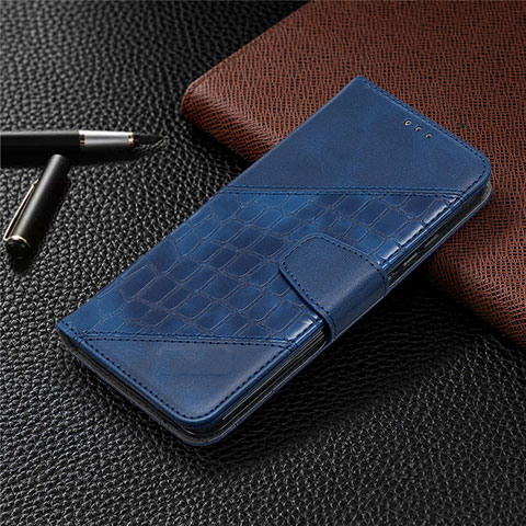 Custodia Portafoglio In Pelle Cover con Supporto T10 per Xiaomi Redmi 9i Blu