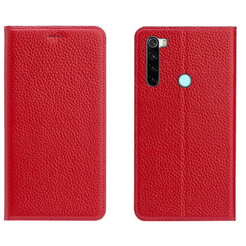 Custodia Portafoglio In Pelle Cover con Supporto T10 per Xiaomi Redmi Note 8 Rosso