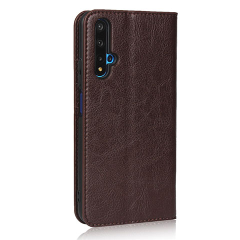 Custodia Portafoglio In Pelle Cover con Supporto T11 per Huawei Honor 20S Marrone