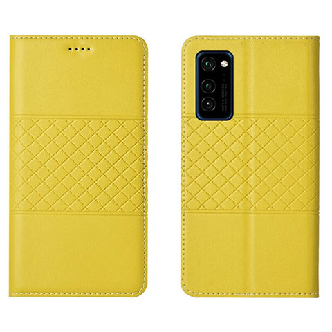 Custodia Portafoglio In Pelle Cover con Supporto T11 per Huawei Honor V30 5G Giallo