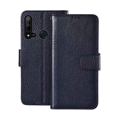 Custodia Portafoglio In Pelle Cover con Supporto T11 per Huawei P20 Lite (2019) Blu