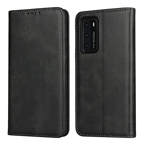 Custodia Portafoglio In Pelle Cover con Supporto T11 per Huawei P40 Nero