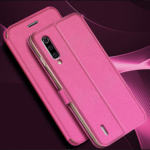 Custodia Portafoglio In Pelle Cover con Supporto T11 per Xiaomi Mi A3 Rosa Caldo