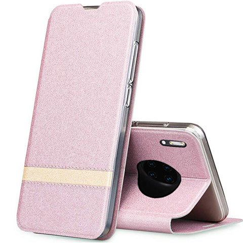 Custodia Portafoglio In Pelle Cover con Supporto T12 per Huawei Mate 30 5G Oro Rosa