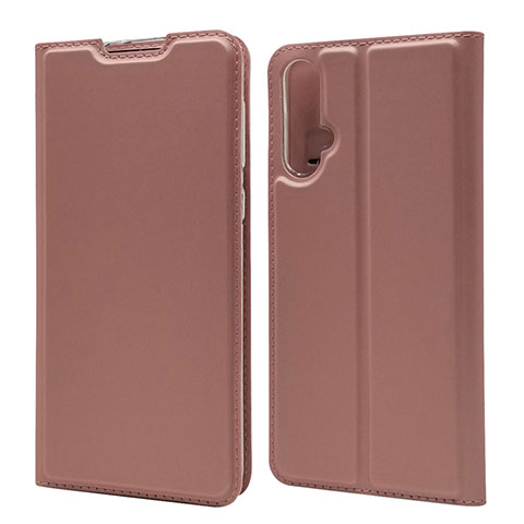 Custodia Portafoglio In Pelle Cover con Supporto T12 per Huawei Nova 5 Oro Rosa