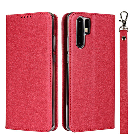 Custodia Portafoglio In Pelle Cover con Supporto T12 per Huawei P30 Pro New Edition Rosso