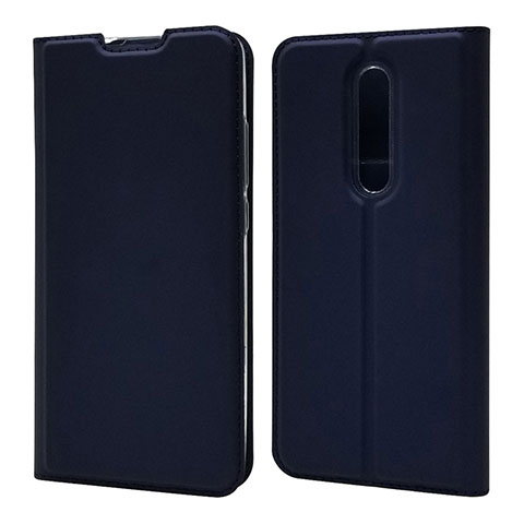 Custodia Portafoglio In Pelle Cover con Supporto T12 per Xiaomi Mi 9T Blu