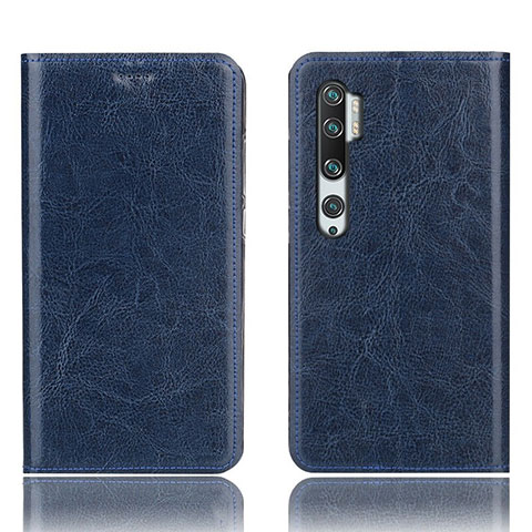 Custodia Portafoglio In Pelle Cover con Supporto T12 per Xiaomi Mi Note 10 Blu