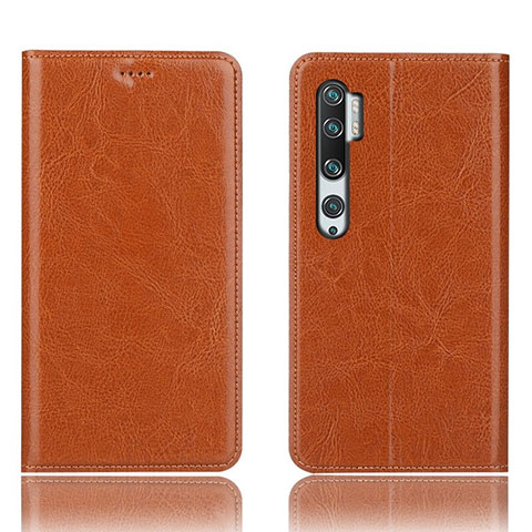 Custodia Portafoglio In Pelle Cover con Supporto T12 per Xiaomi Mi Note 10 Pro Arancione