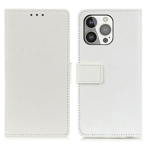 Custodia Portafoglio In Pelle Cover con Supporto T14 per Apple iPhone 13 Pro Max Bianco