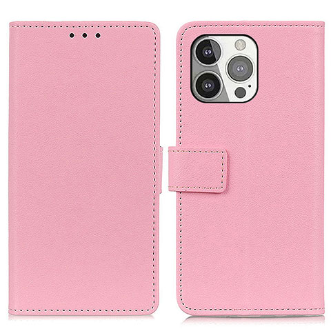 Custodia Portafoglio In Pelle Cover con Supporto T14 per Apple iPhone 14 Pro Max Rosa