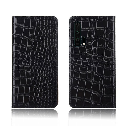 Custodia Portafoglio In Pelle Cover con Supporto T14 per Huawei Honor 20 Pro Nero