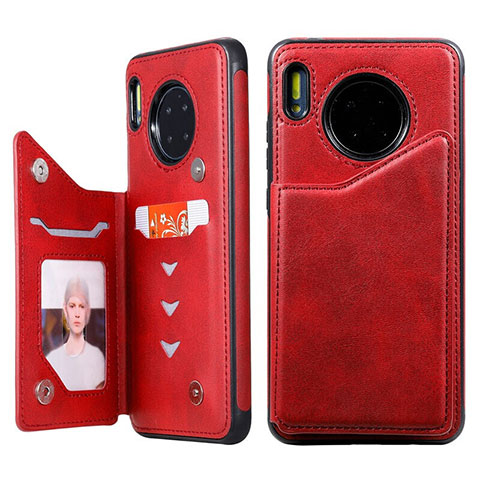 Custodia Portafoglio In Pelle Cover con Supporto T14 per Huawei Mate 30 Pro 5G Rosso