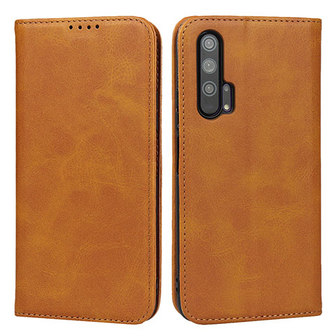Custodia Portafoglio In Pelle Cover con Supporto T15 per Huawei Honor 20 Pro Arancione