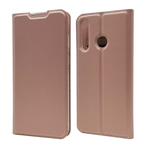 Custodia Portafoglio In Pelle Cover con Supporto T15 per Huawei P Smart+ Plus (2019) Oro Rosa