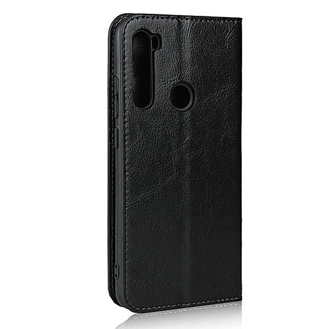 Custodia Portafoglio In Pelle Cover con Supporto T15 per Xiaomi Redmi Note 8 (2021) Nero