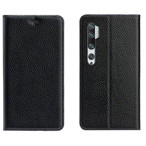 Custodia Portafoglio In Pelle Cover con Supporto T16 per Xiaomi Mi Note 10 Nero