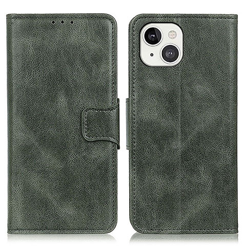 Custodia Portafoglio In Pelle Cover con Supporto T17 per Apple iPhone 14 Verde