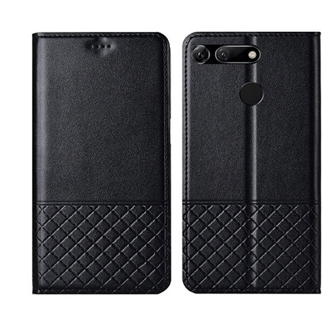 Custodia Portafoglio In Pelle Cover con Supporto T17 per Huawei Honor View 20 Nero