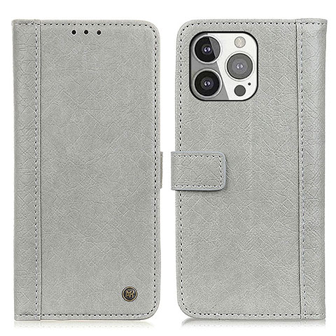 Custodia Portafoglio In Pelle Cover con Supporto T18 per Apple iPhone 13 Pro Max Grigio