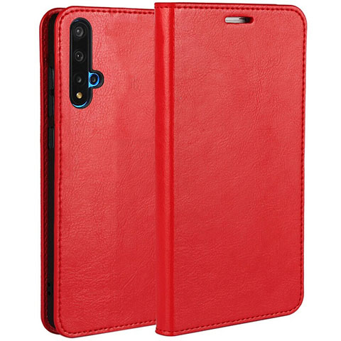 Custodia Portafoglio In Pelle Cover con Supporto T18 per Huawei Honor 20 Rosso