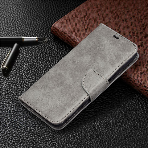 Custodia Portafoglio In Pelle Cover con Supporto T18 per Xiaomi Poco M3 Grigio