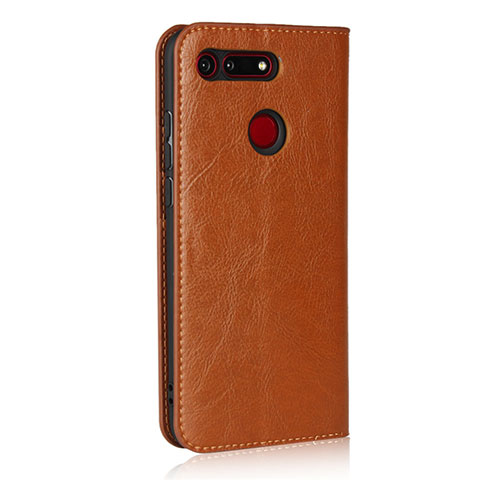 Custodia Portafoglio In Pelle Cover con Supporto T19 per Huawei Honor View 20 Arancione